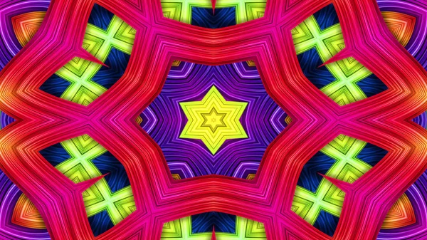 Abstrakte Bunte Hypnotische Symmetrische Muster Ornamentale Dekorative Kaleidoskop Bewegung Geometrischer — Stockfoto