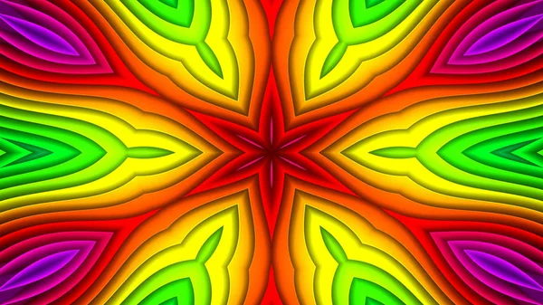 Abstract Colorful Hypnotic Symmetric Pattern Ornamental Decorative Kaleidoscope Movement Geometric — Stock Photo, Image