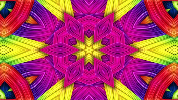 Abstrakte Bunte Hypnotische Symmetrische Muster Ornamentale Dekorative Kaleidoskop Bewegung Geometrischer — Stockfoto