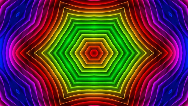 Abstract Colorful Hypnotic Symmetric Pattern Ornamental Decorative Kaleidoscope Movement Geometric — Stock Photo, Image