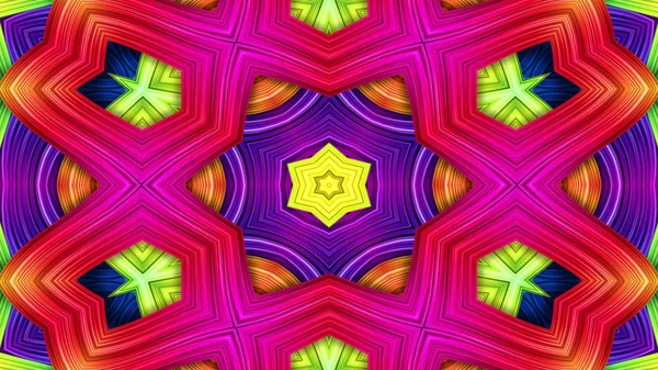 Abstrakte Bunte Hypnotische Symmetrische Muster Ornamentale Dekorative Kaleidoskop Bewegung Geometrischer — Stockfoto