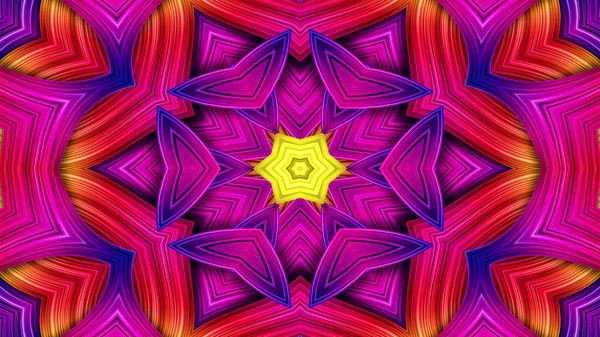 Abstrakte Bunte Hypnotische Symmetrische Muster Ornamentale Dekorative Kaleidoskop Bewegung Geometrischer — Stockfoto