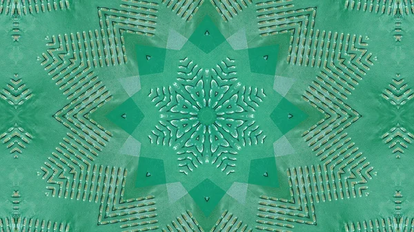 抽象多彩的催眠对称图案装饰万花筒运动几何图形和星形 — 图库照片