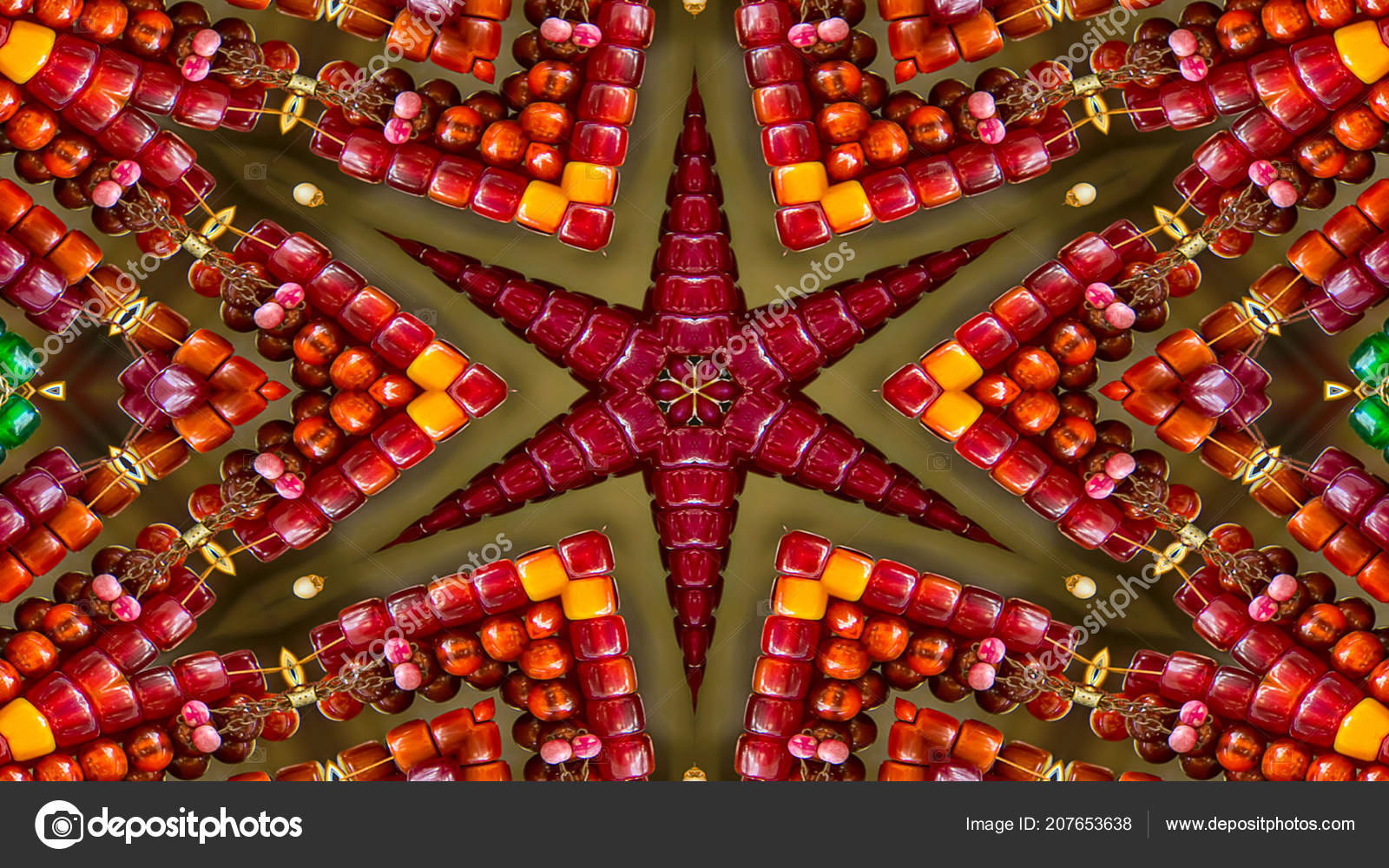 Abstract Colorful Hypnotic Symmetric Pattern Ornamental Decorative