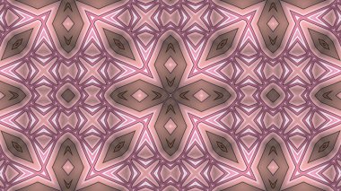 soyut renkli hipnotik simetrik desen süslemeli kaleydoskop hareketi geometrik çember ve yıldız şekilleri