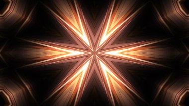 soyut renkli hipnotik simetrik desen süslemeli kaleydoskop hareketi geometrik çember ve yıldız şekilleri