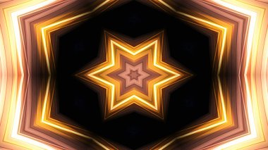 soyut renkli hipnotik simetrik desen süslemeli kaleydoskop hareketi geometrik çember ve yıldız şekilleri