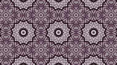 soyut renkli hipnotik simetrik desen süslemeli kaleydoskop hareketi geometrik çember ve yıldız şekilleri