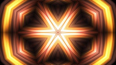 soyut renkli hipnotik simetrik desen süslemeli kaleydoskop hareketi geometrik çember ve yıldız şekilleri