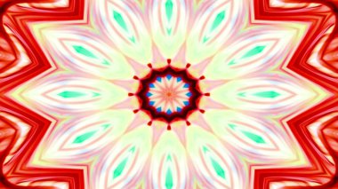 Soyut renkli parlak ve hipnotik kavram simetrik desen süs dekoratif Kaleidoscope hareketi geometrik daire ve yıldız şekli