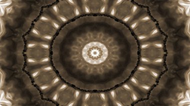Soyut renkli parlak ve hipnotik kavram simetrik desen süs dekoratif Kaleidoscope hareketi geometrik daire ve yıldız şekli