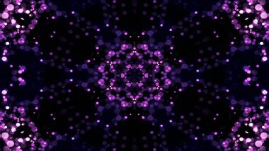 Soyut renkli parlak ve hipnotik kavram simetrik desen süs dekoratif Kaleidoscope hareketi geometrik daire ve yıldız şekli