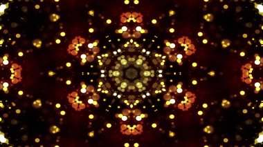 Soyut renkli parlak ve hipnotik kavram simetrik desen süs dekoratif Kaleidoscope hareketi geometrik daire ve yıldız şekli