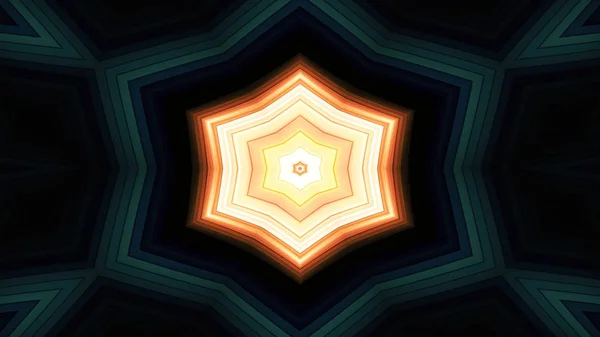 Abstrakte Bunte Hypnotische Symmetrische Muster Ornamentale Dekorative Kaleidoskop Bewegung Geometrischer — Stockfoto