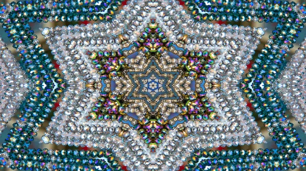 Abstraktní Barevný Hypnotický Symetrický Vzor Ornamentální Dekorativní Kaleidoskop Pohyb Geometrický — Stock fotografie