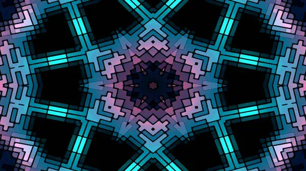 Abstract Colorful Hypnotic Symmetric Pattern Ornamental Decorative Kaleidoscope Movement Geometric — Stock Photo, Image