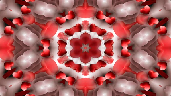 Abstrato Colorido Amor Coração Paixão Cores Conceito Padrão Simétrico Ornamental — Fotografia de Stock