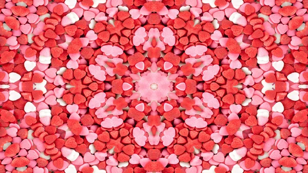 Abstrakta Färgstarka Kärlek Hjärta Och Passion Färger Konceptet Symmetriska Mönster — Stockfoto