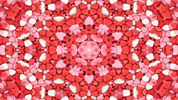 Serce Streszczenie Kolorowy Miłość Pasja Kolory Koncepcja Symetryczny Wzór Kalejdoskop — Zdjęcie stockowe