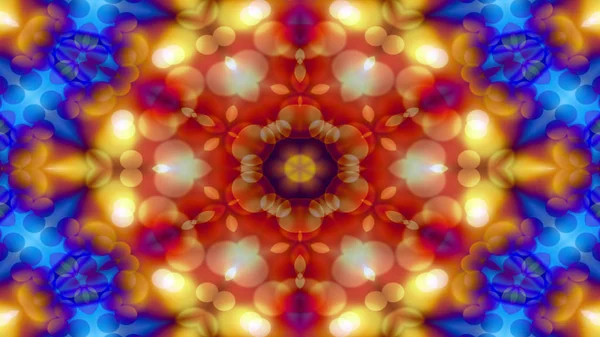 Abstract Colorful Shiny Hypnotic Concept Symmetric Pattern Ornamental Decorative Kaleidoscope — Stock Photo, Image