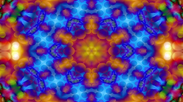 Absztrakt Színes Fényes Hipnotikus Fogalom Szimmetrikus Minta Díszítő Dekoratív Kaleidoszkóp — Stock Fotó