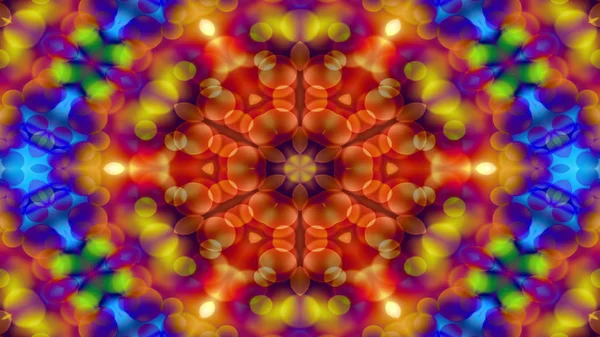 Abstract Colorful Shiny Hypnotic Concept Symmetric Pattern Ornamental Decorative Kaleidoscope — Stock Photo, Image