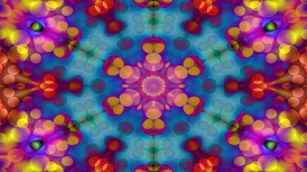 Abstraktní Barevné Lesklé Hypnotické Pojetí Symetrický Vzor Okrasné Dekorativní Kaleidoskop — Stock fotografie