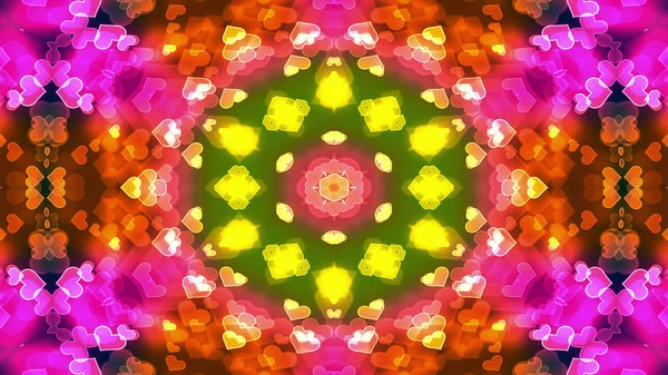 Abstract Colorful Shiny Hypnotic Concept Symmetric Pattern Ornamental Decorative Kaleidoscope — Stock Photo, Image