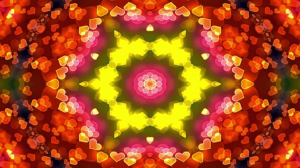 Abstract Colorful Shiny Hypnotic Concept Symmetric Pattern Ornamental Decorative Kaleidoscope — Stock Photo, Image