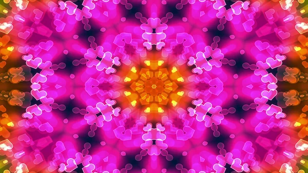 Färgglada Glänsande Och Hypnotiska Abstrakt Symmetriska Mönster Dekorativa Dekorativa Kalejdoskop — Stockfoto