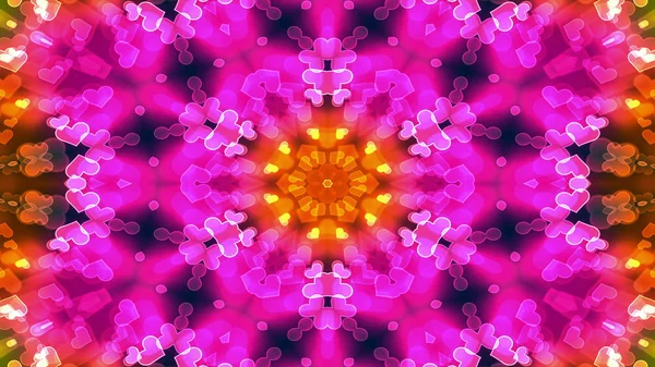 Abstraktní Barevné Lesklé Hypnotické Pojetí Symetrický Vzor Okrasné Dekorativní Kaleidoskop — Stock fotografie