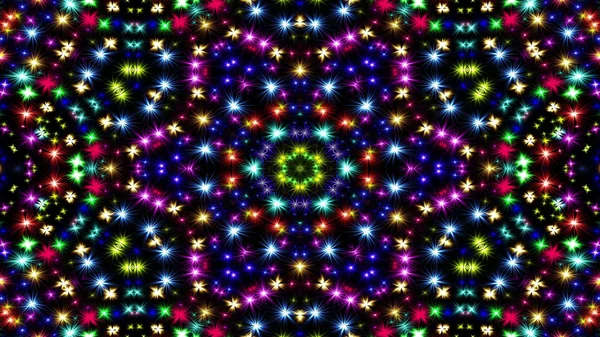 Abstract Colorful Shiny Hypnotic Concept Symmetric Pattern Ornamental Decorative Kaleidoscope — Stock Photo, Image