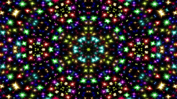 Absztrakt Színes Fényes Hipnotikus Fogalom Szimmetrikus Minta Díszítő Dekoratív Kaleidoszkóp — Stock Fotó