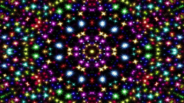 Abstract Colorful Shiny Hypnotic Concept Symmetric Pattern Ornamental Decorative Kaleidoscope — Stock Photo, Image