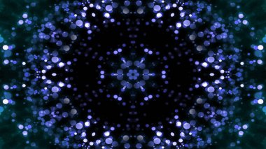Soyut renkli parlak ve hipnotik kavram simetrik desen süs dekoratif Kaleidoscope hareketi geometrik daire ve yıldız şekli