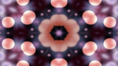 Soyut renkli parlak ve hipnotik kavram simetrik desen süs dekoratif Kaleidoscope hareketi geometrik daire ve yıldız şekli