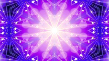 Soyut renkli parlak ve hipnotik kavram simetrik desen süs dekoratif Kaleidoscope hareketi geometrik daire ve yıldız şekli