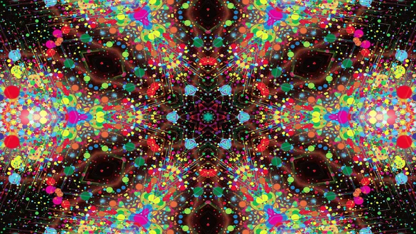 Abstract Colorful Shiny Hypnotic Concept Symmetric Pattern Ornamental Decorative Kaleidoscope — Stock Photo, Image