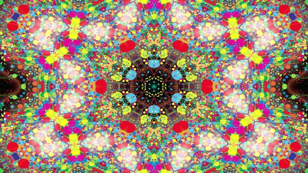 Abstract Colorful Shiny Hypnotic Concept Symmetric Pattern Ornamental Decorative Kaleidoscope — Stock Photo, Image