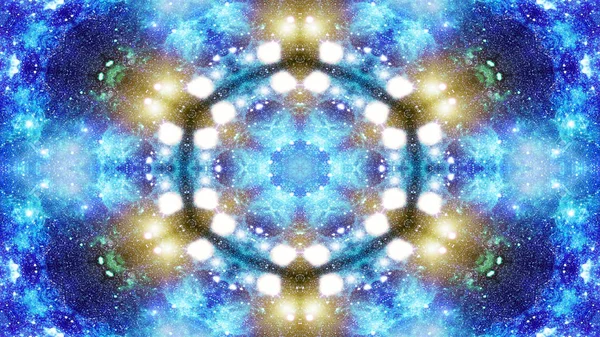 Abstract นสดใสและ Hypnotic Concept ปแบบสมมาตร การเคล อนไหวของ Kaleidoscope ตกแต วงกลมเรขาคณ — ภาพถ่ายสต็อก