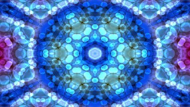 Soyut renkli parlak ve hipnotik kavram simetrik desen süs dekoratif Kaleidoscope hareketi geometrik daire ve yıldız şekli