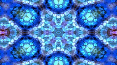 Soyut renkli parlak ve hipnotik kavram simetrik desen süs dekoratif Kaleidoscope hareketi geometrik daire ve yıldız şekli