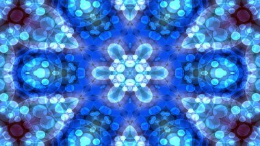 Soyut renkli parlak ve hipnotik kavram simetrik desen süs dekoratif Kaleidoscope hareketi geometrik daire ve yıldız şekli