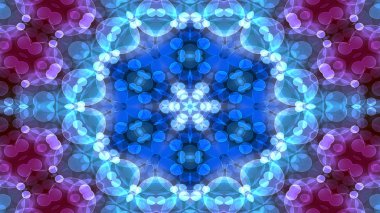 Soyut renkli parlak ve hipnotik kavram simetrik desen süs dekoratif Kaleidoscope hareketi geometrik daire ve yıldız şekli