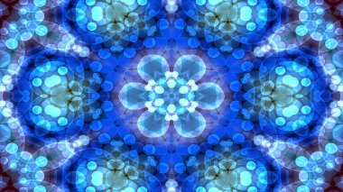 Soyut renkli parlak ve hipnotik kavram simetrik desen süs dekoratif Kaleidoscope hareketi geometrik daire ve yıldız şekli