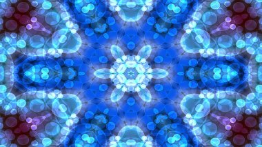 Soyut renkli parlak ve hipnotik kavram simetrik desen süs dekoratif Kaleidoscope hareketi geometrik daire ve yıldız şekli