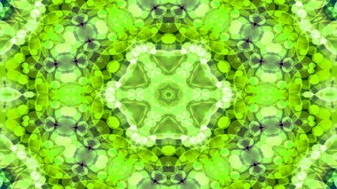 Soyut renkli parlak ve hipnotik kavram simetrik desen süs dekoratif Kaleidoscope hareketi geometrik daire ve yıldız şekli