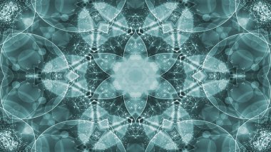 Soyut renkli parlak ve hipnotik kavram simetrik desen süs dekoratif Kaleidoscope hareketi geometrik daire ve yıldız şekli