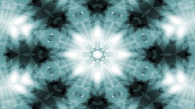 Soyut renkli parlak ve hipnotik kavram simetrik desen süs dekoratif Kaleidoscope hareketi geometrik daire ve yıldız şekli