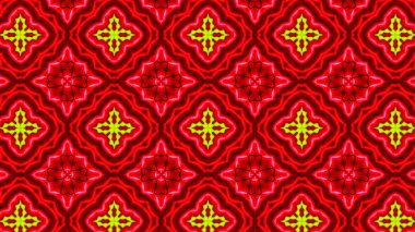 Soyut renkli parlak ve hipnotik kavram simetrik desen süs dekoratif Kaleidoscope hareketi geometrik daire ve yıldız şekli
